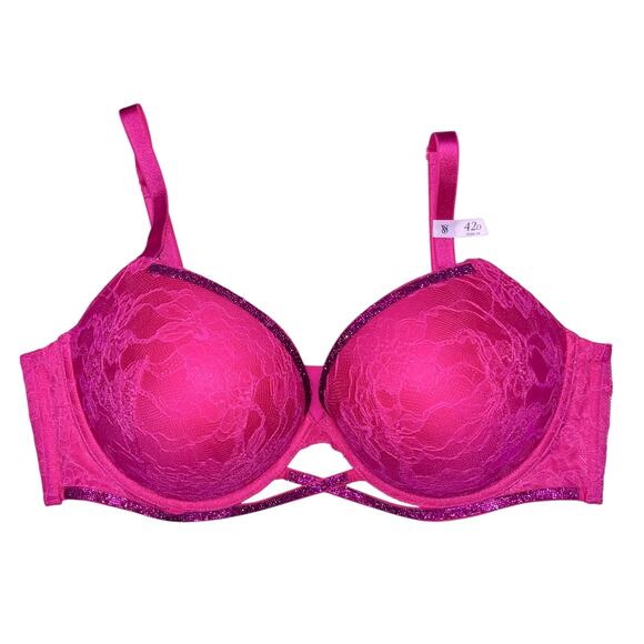 Victoria's Secret Very Sexy Shine Cradle Lace Push-Up Bra Hot Pink Size 42D - Picture 5 of 5